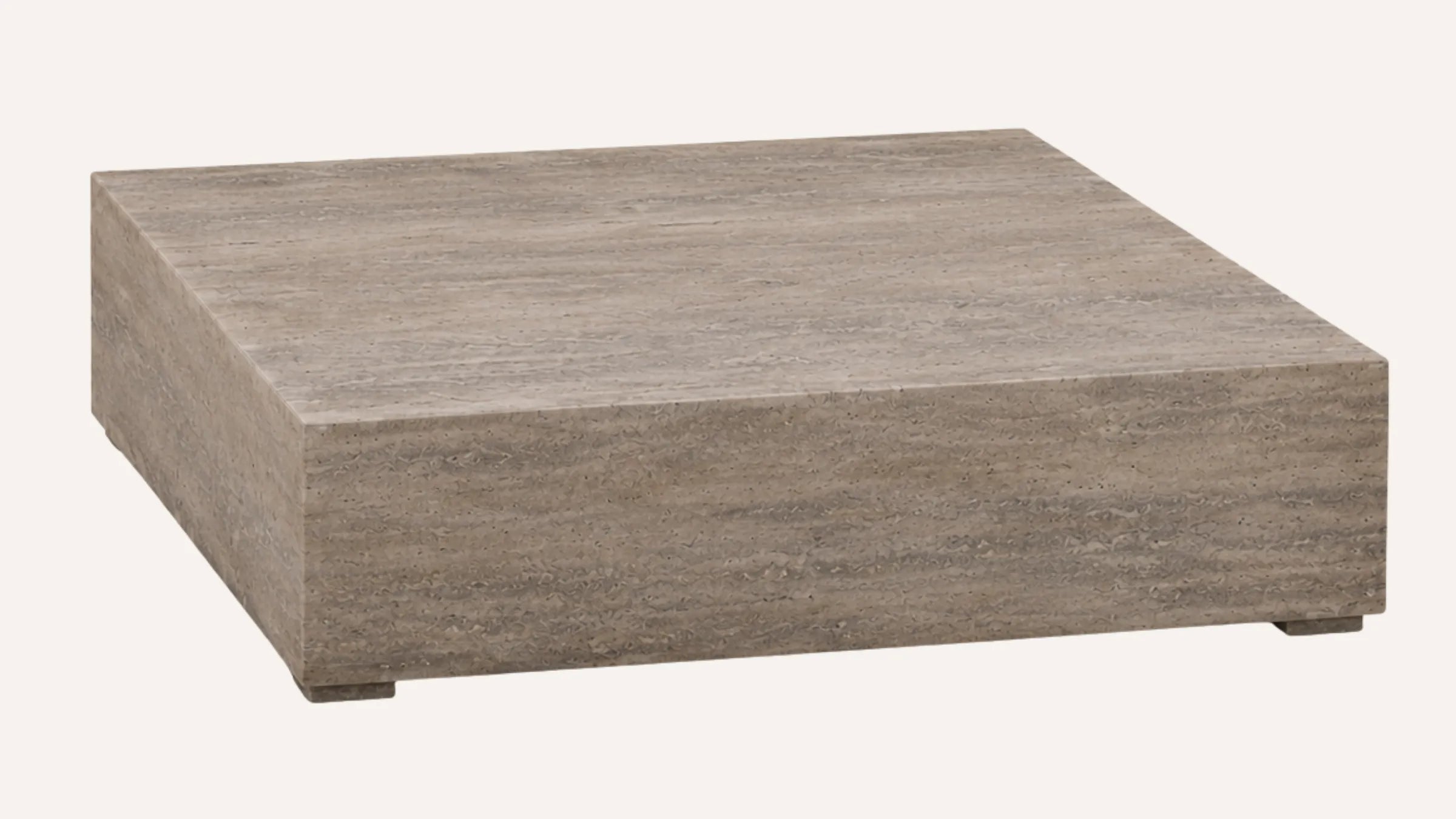 Dorian Vein-Cut Silver Travertine Coffee Table