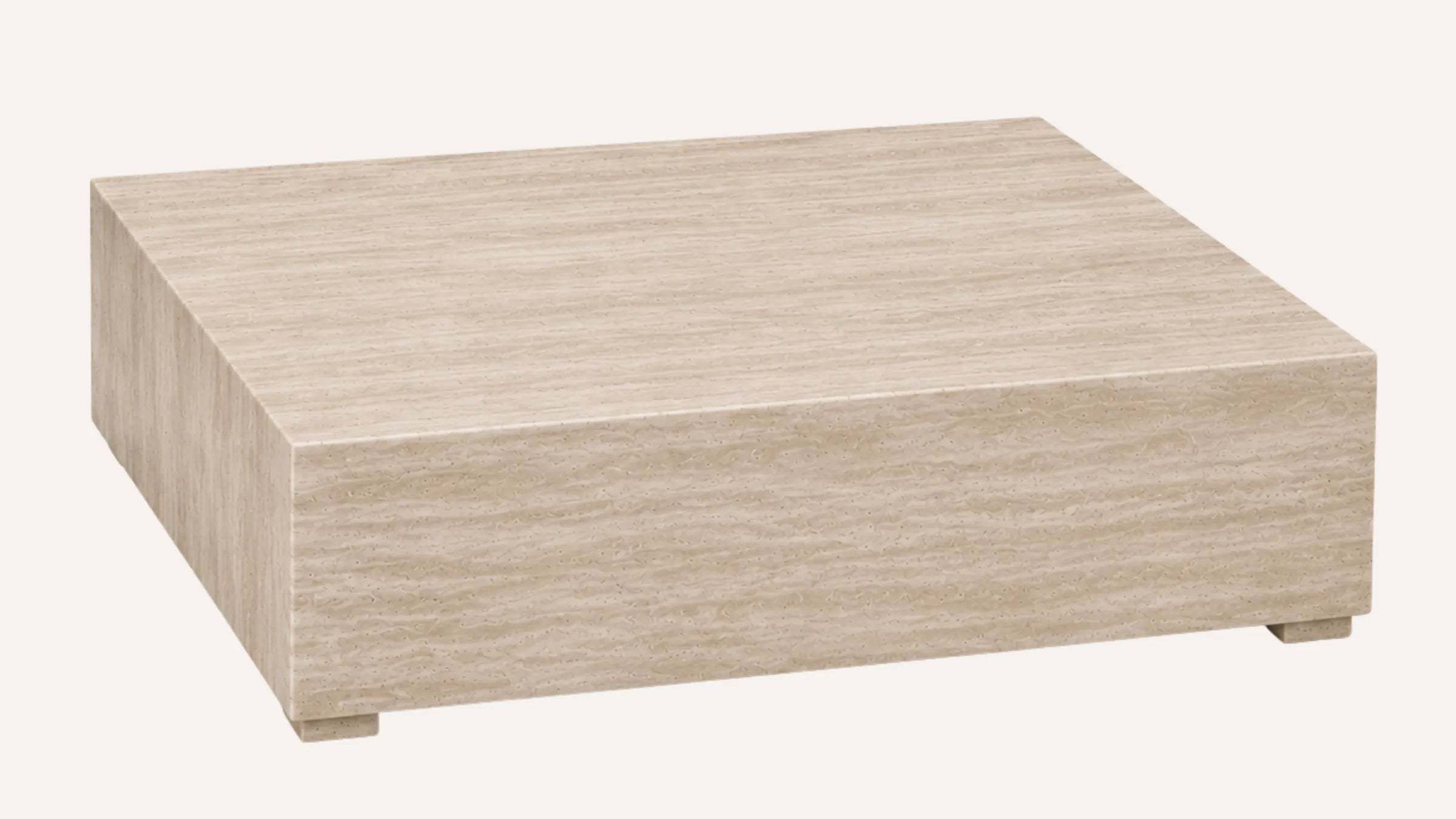 Dorian Vein-Cut Beige Travertine Coffee Table