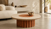 Vero Vein-Cut Red Travertine Coffee Table