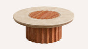 Vero Vein-Cut Red Travertine Coffee Table