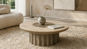 Vero Vein-Cut Silver Travertine Coffee Table