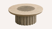 Vero Vein-Cut Silver Travertine Coffee Table