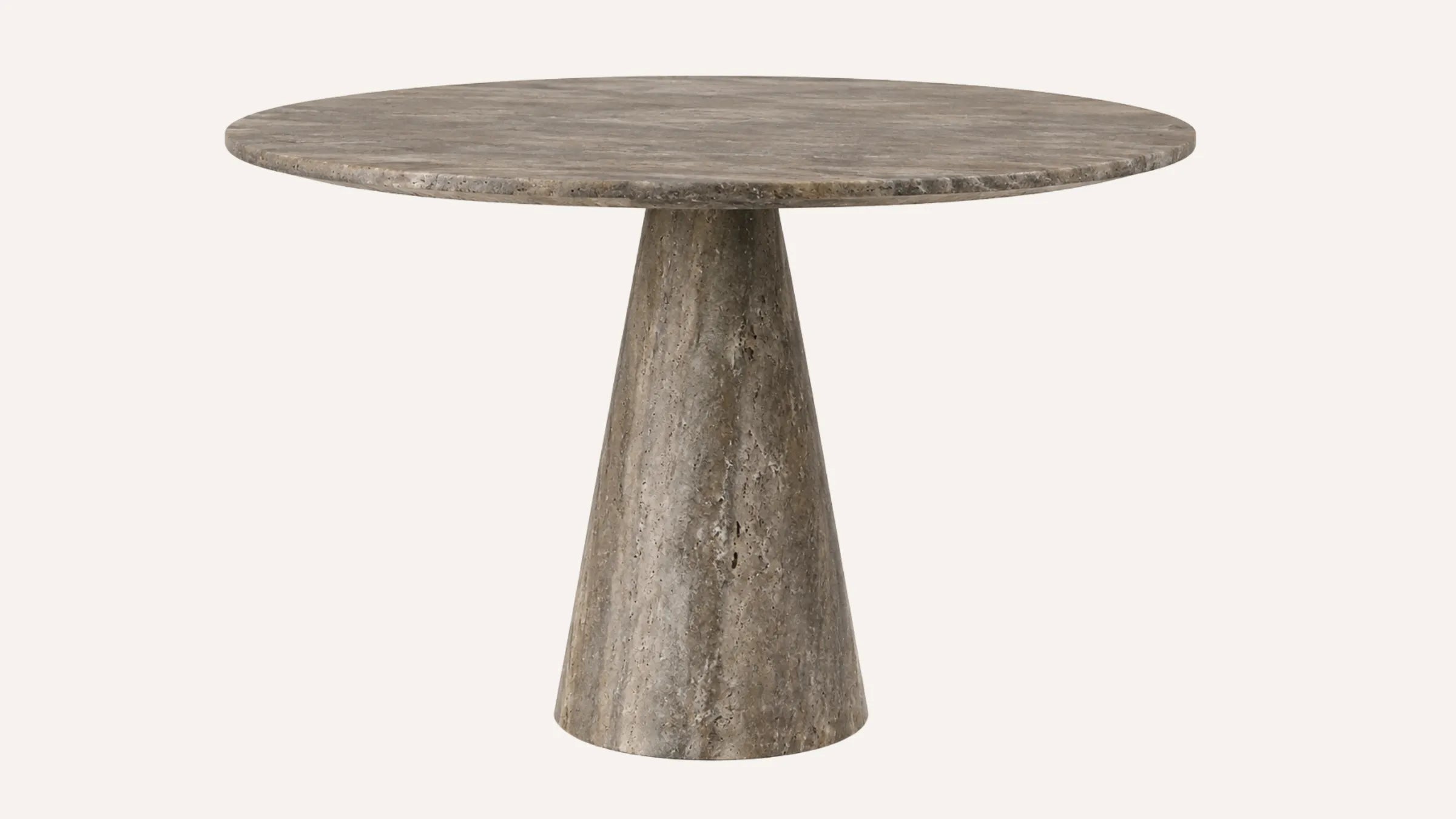 Ellis Vein-Cut Silver Travertine Dining Table