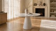 Ellis Carrara White Marble Dining Table