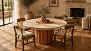 Vero Vein-Cut Red Travertine Dining Table