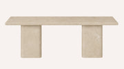 Devlin Cross-Cut Beige Travertine Dining Table