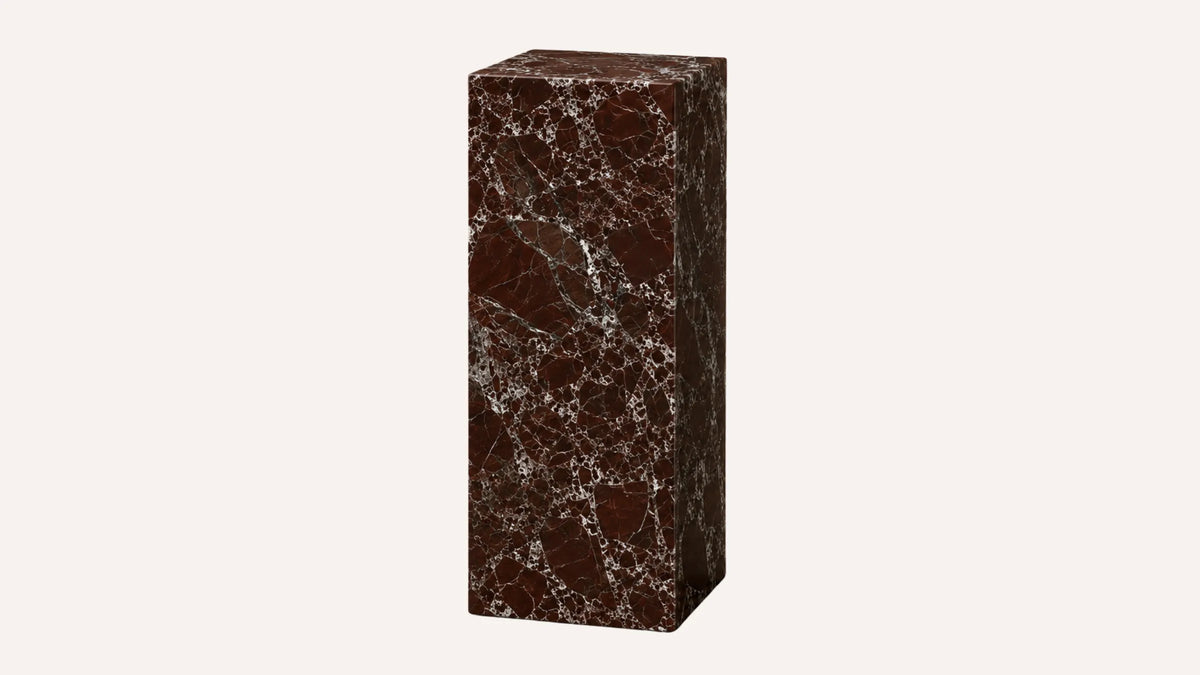 Marlowe Rosso Levanto Marble Plinth | Large