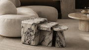 Lucca Calacatta Viola Marble Side Table Set