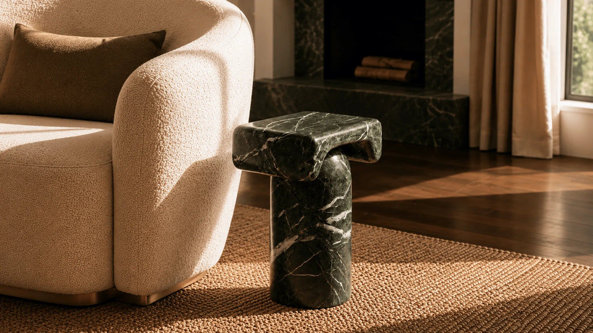 Haven Petroleum Green Marble Side Table