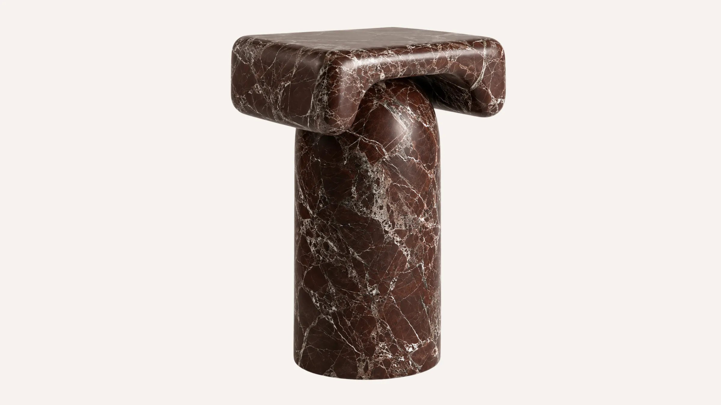 Haven Rosso Levanto Marble Side Table