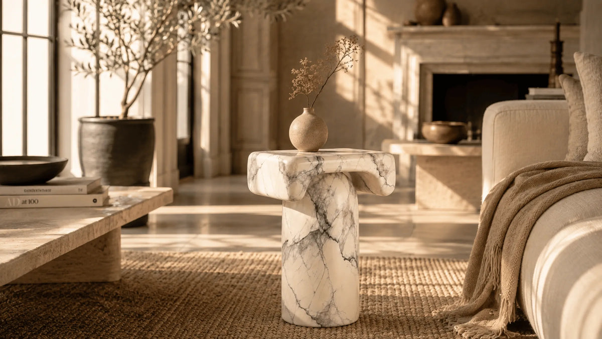 Haven Lilac Marble Side Table