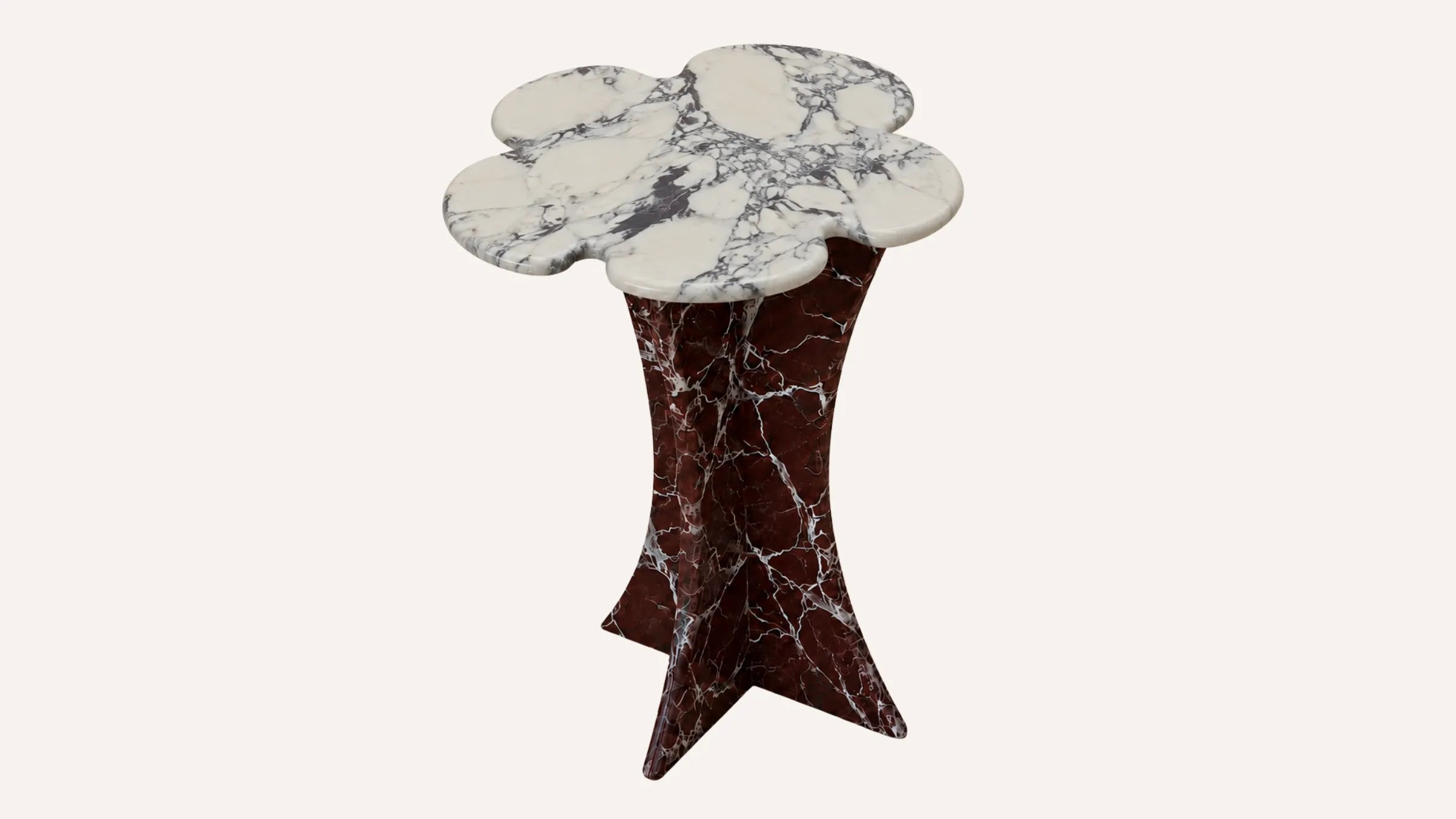 Hila Marble Side Table | Calacatta Viola & Rosso Levanto