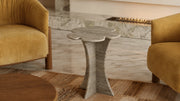 Hila Vein-Cut Silver Travertine Side Table