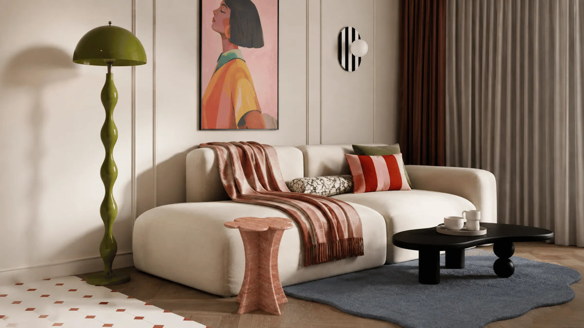 Hila Cross-Cut Red Travertine Side Table