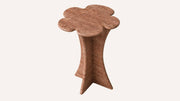 Hila Cross-Cut Red Travertine Side Table