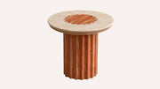 Vero Vein-Cut Red Travertine Side Table