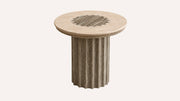 Vero Vein-Cut Silver Travertine Side Table