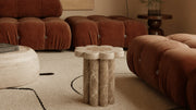 Flower Marble Side Table | Crema Beige & Emperador Light
