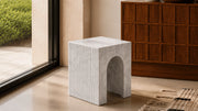 Ezra Carrara White Marble Side Table