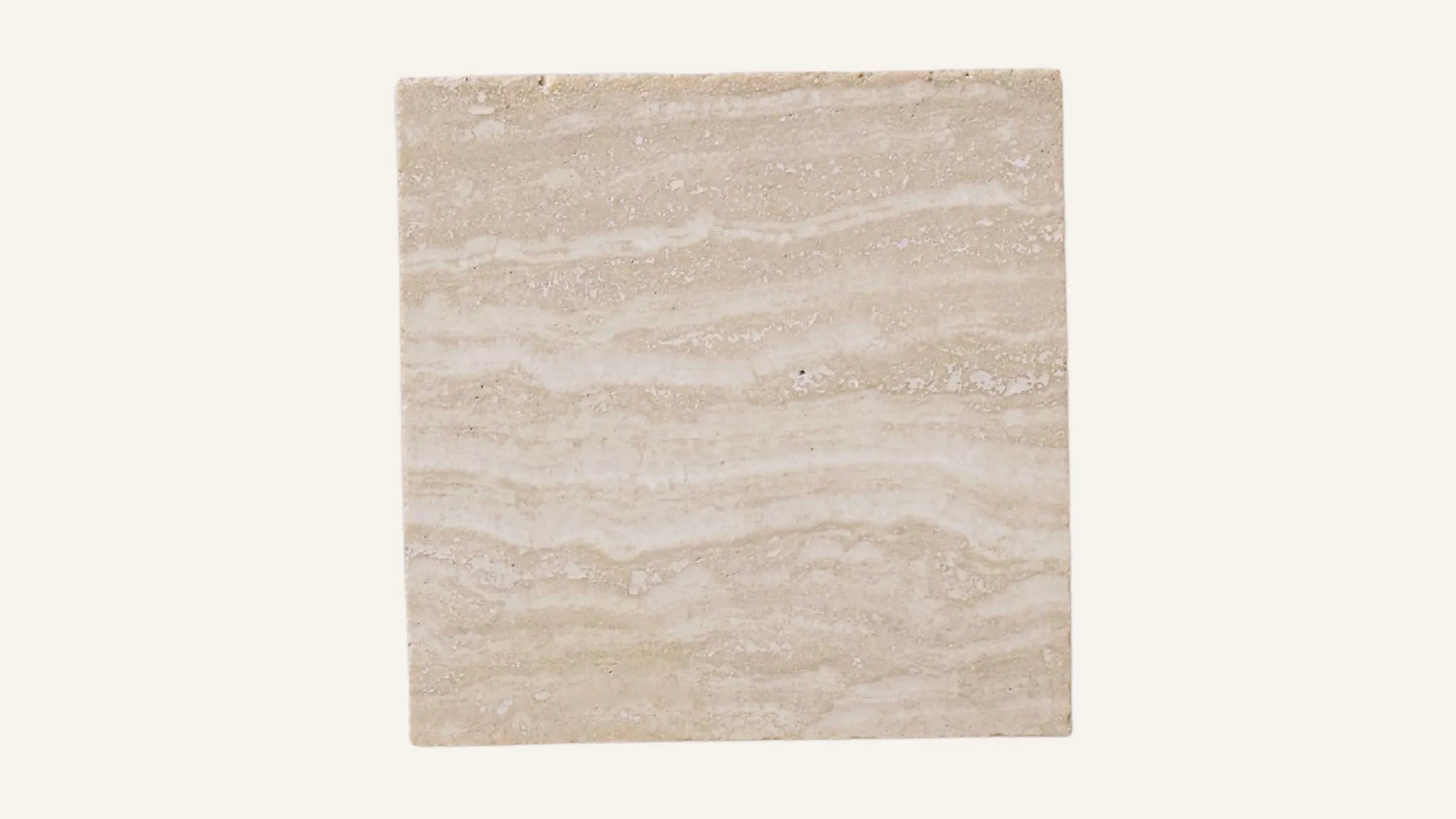 Vein-Cut Beige Travertine Sample 4" x 4"