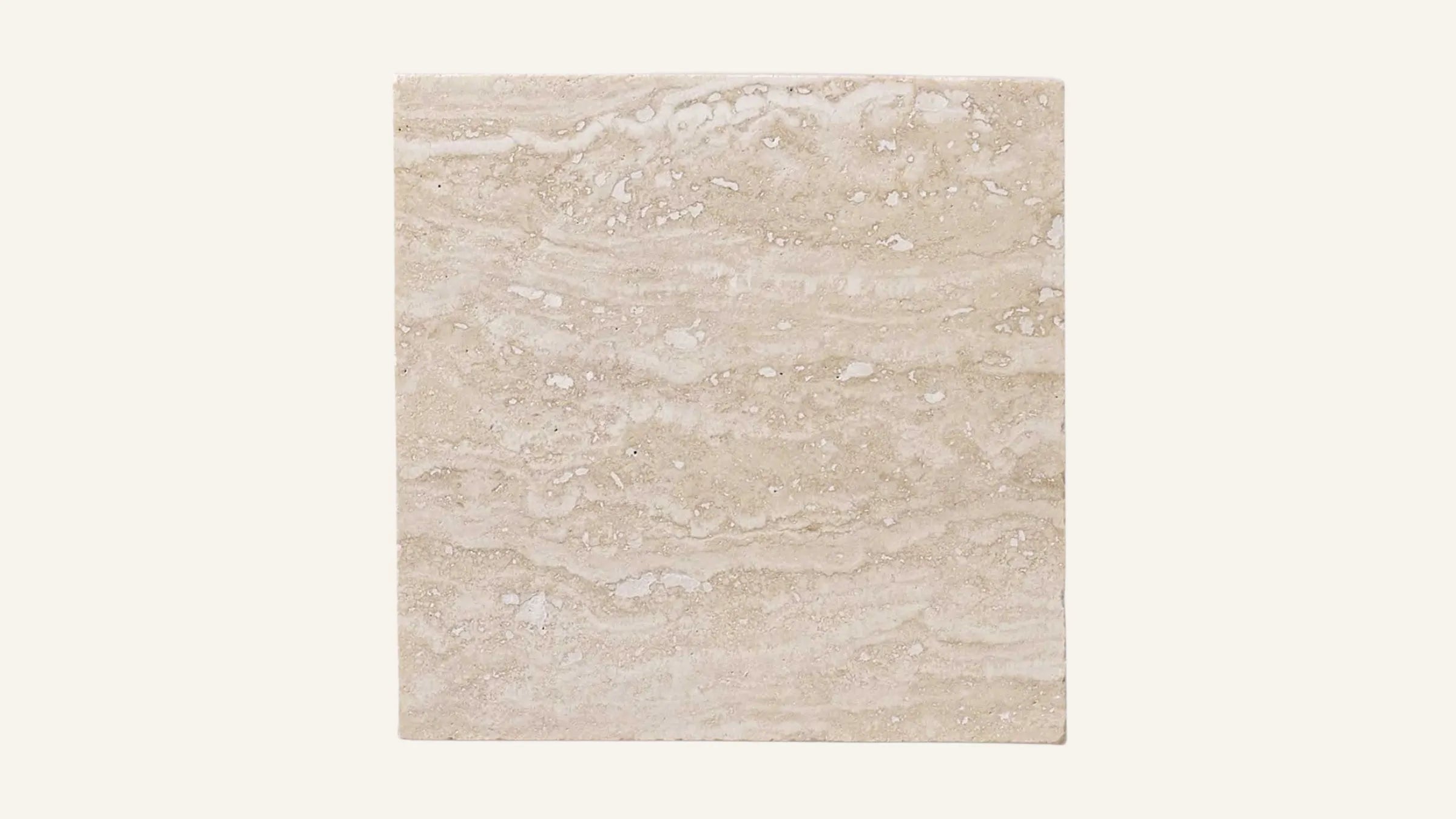 Vein-Cut Beige Travertine Sample 4" x 4"
