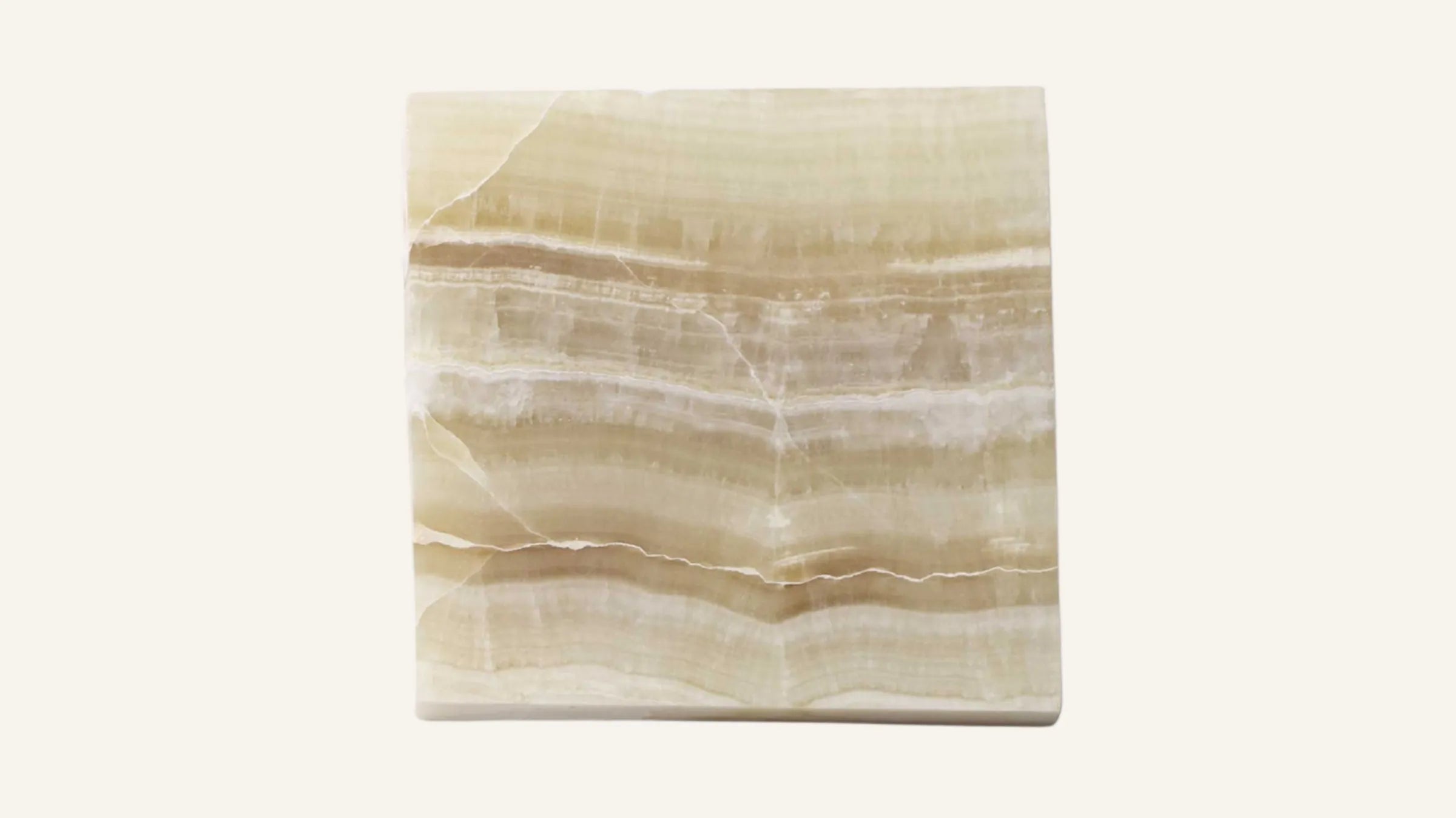 Vein-Cut Golden Onyx Sample 4" x 4"