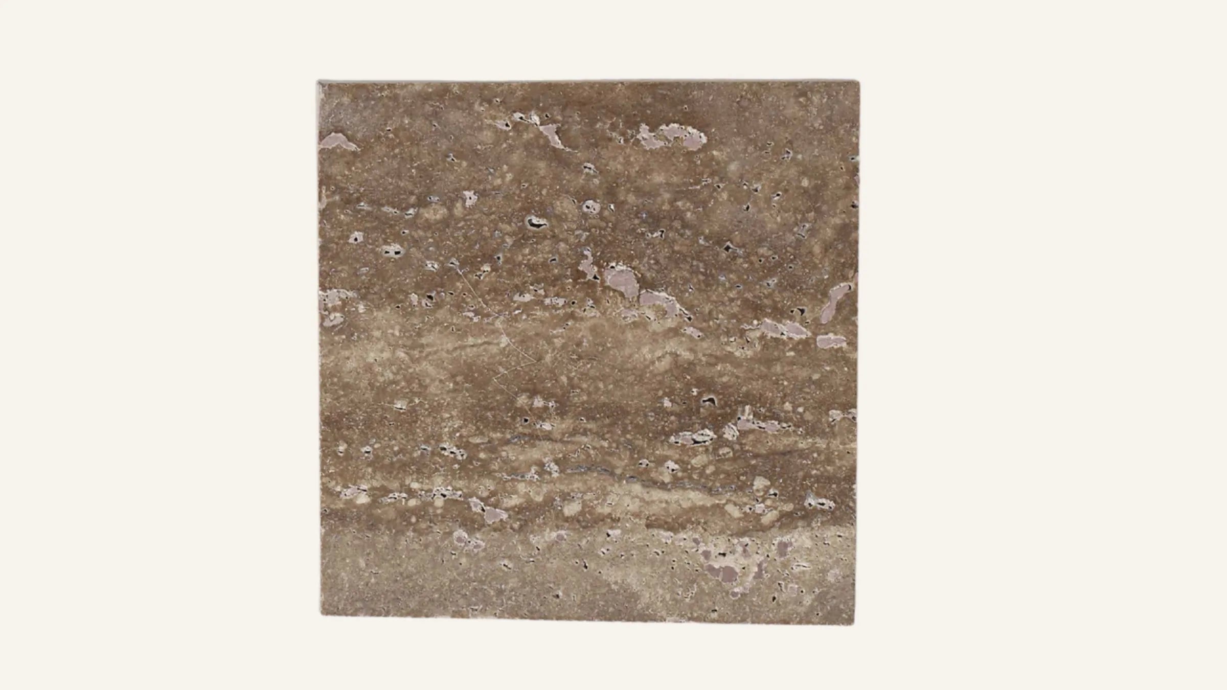 Vein-Cut Noce Travertine Sample 4" x 4"