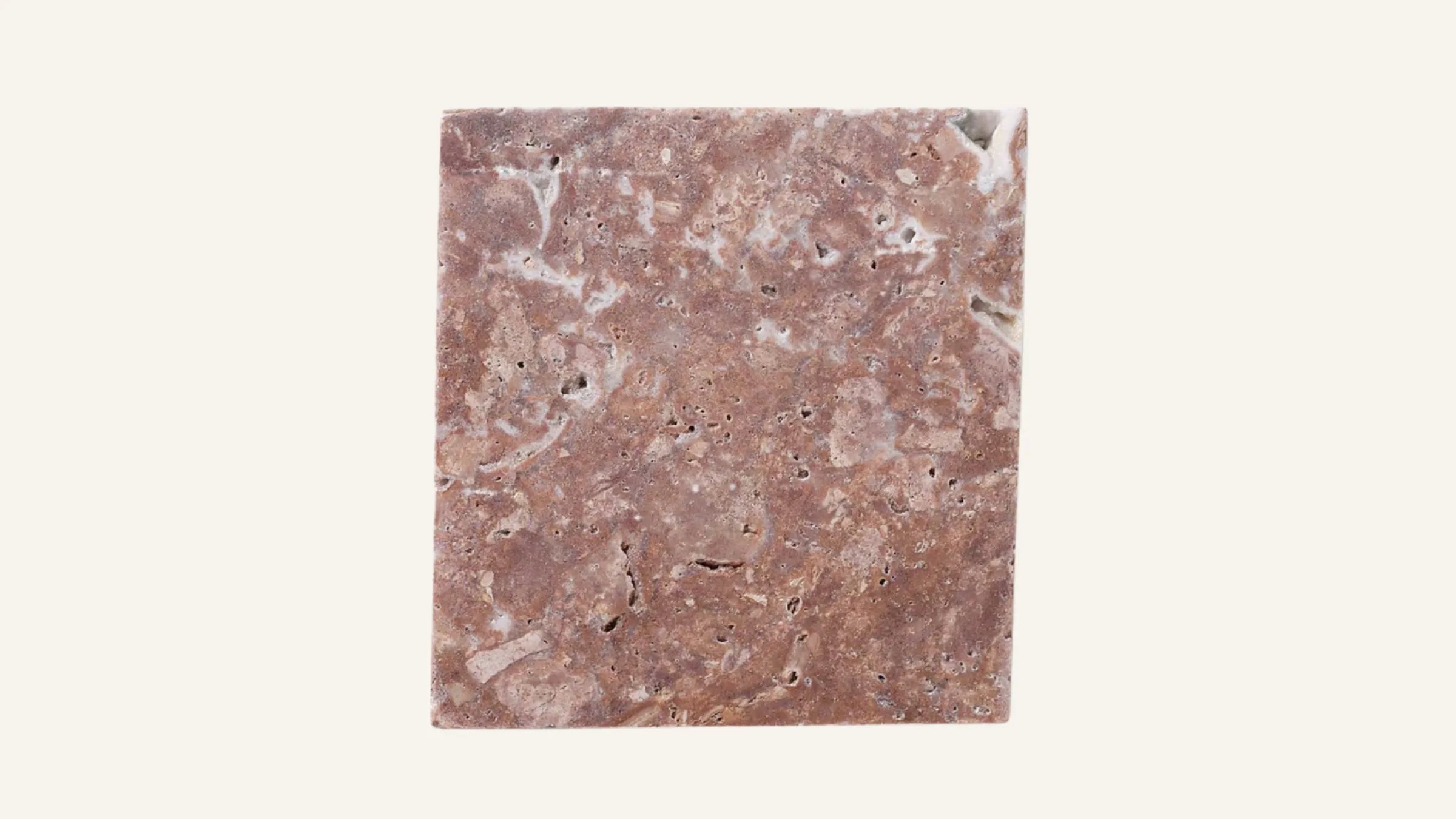 Cross-Cut Red Travertine Sample 4" x 4"