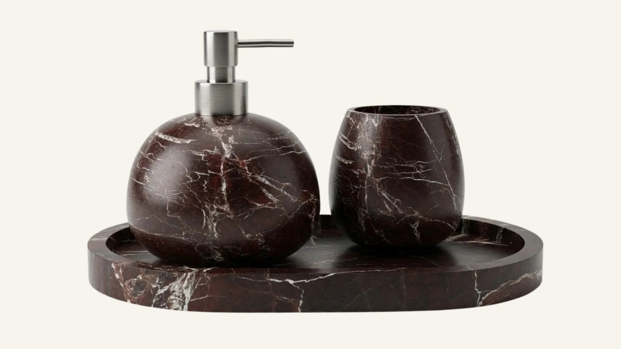 Rosso Levanto Marble Toothbrush Holder