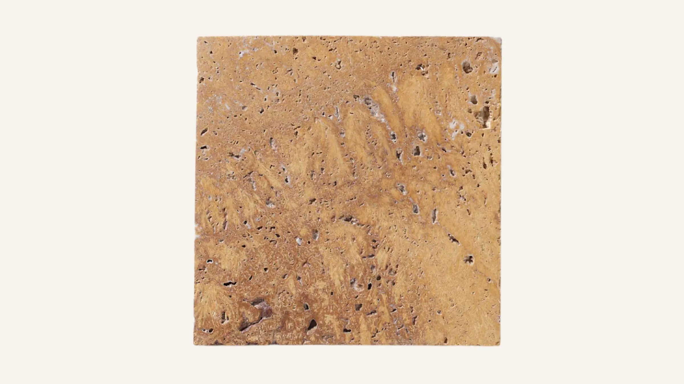 Cross-Cut Yellow Travertine Sample 4" x 4"